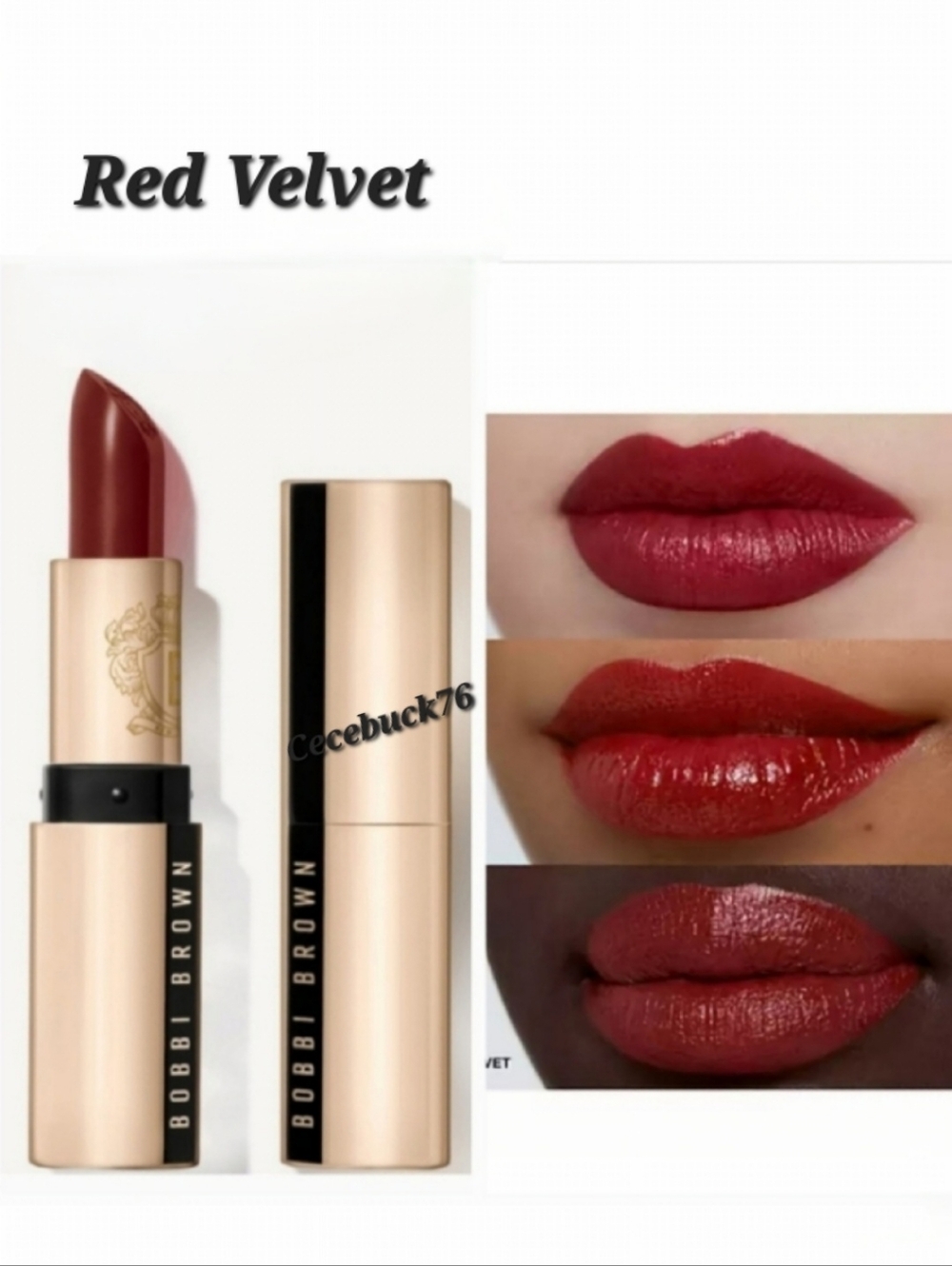 🌺Bobbi Brown Red Velvet LUXE Lipstick Hydrating Lipstick Long Wear